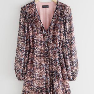 Ruffled Mini Wrap Dress